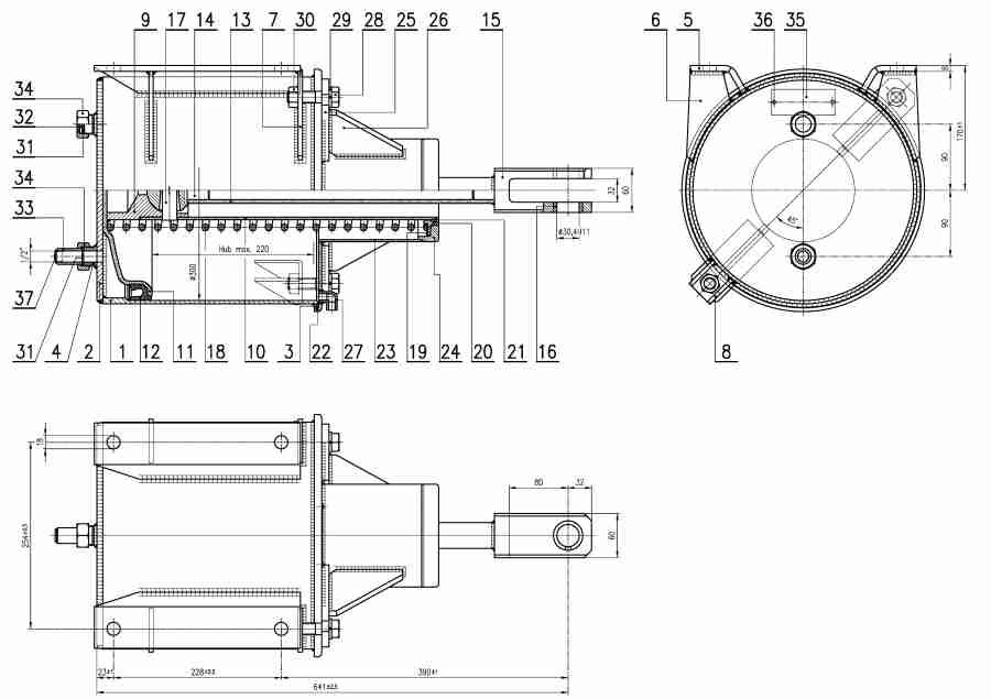 Bremszylinder geschweißt BZ 12 R